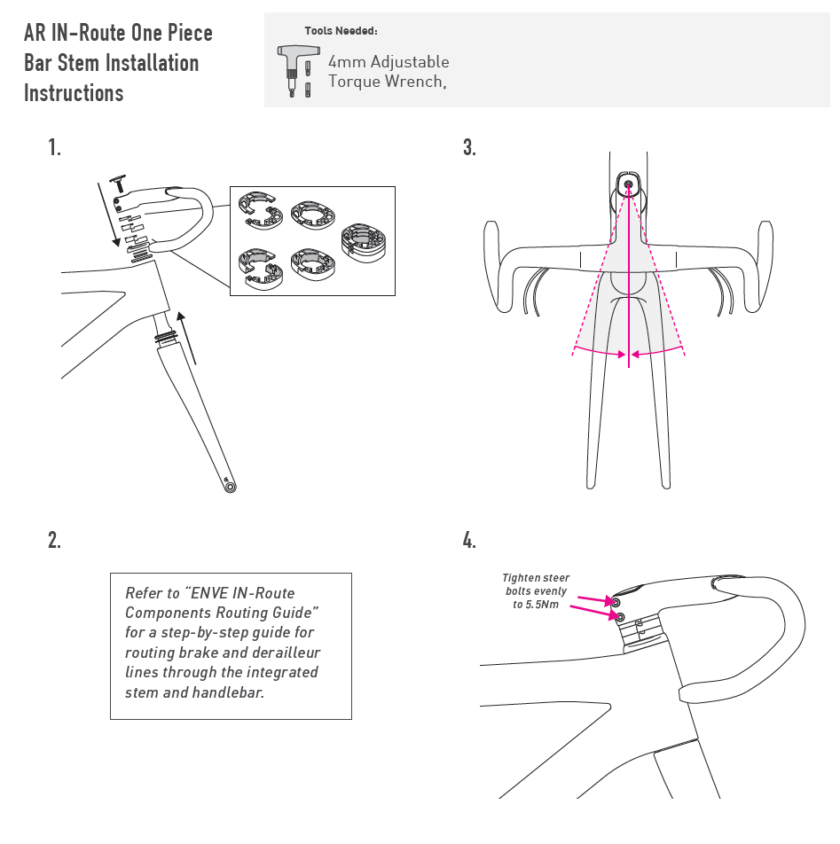 AR INRoute One Piece Bar Stem Installation Instructions ENVE Support