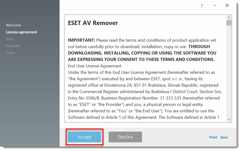 [KB3527] ESET AV Remover List of removable applications and