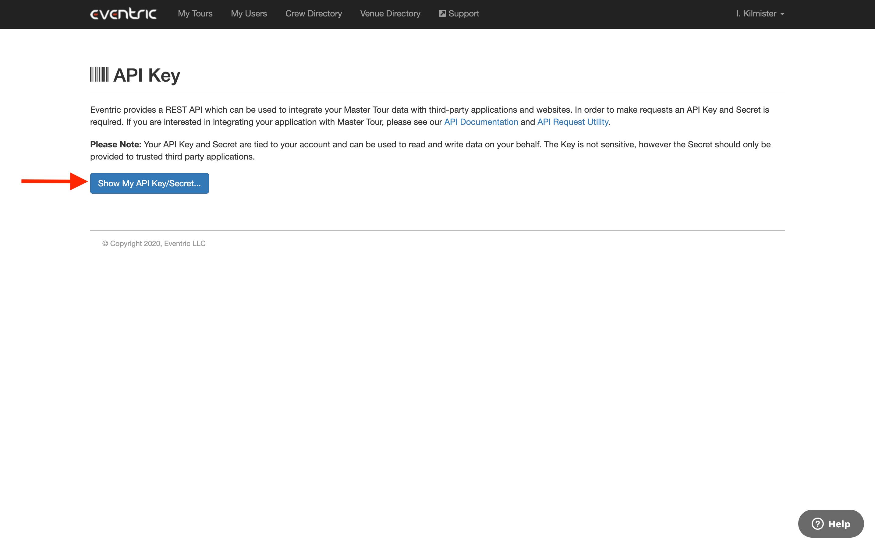 How to Access Your API Key Eventric Support