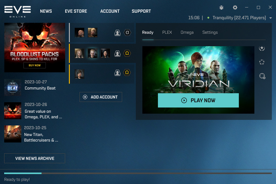 EVE Online launcher EVE Online