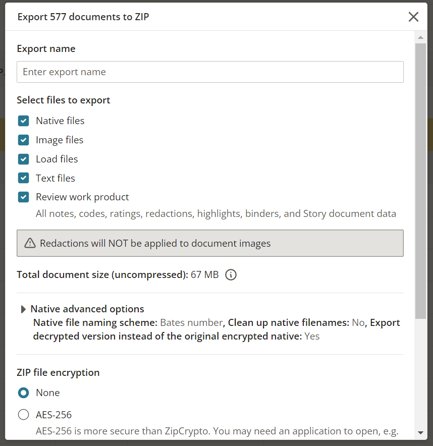 Exporting to ZIP Knowledge Base