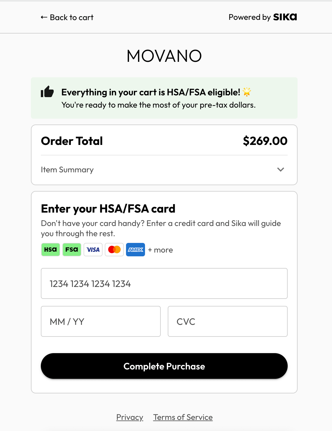 Use FSA/HSA to purchase your Evie Ring Evie Care Center