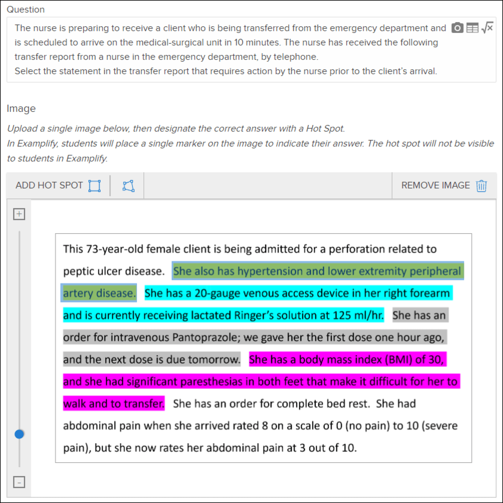 Create NCLEX (NGN) Enhanced Hot Spot (Highlighting) Items ExamSoft