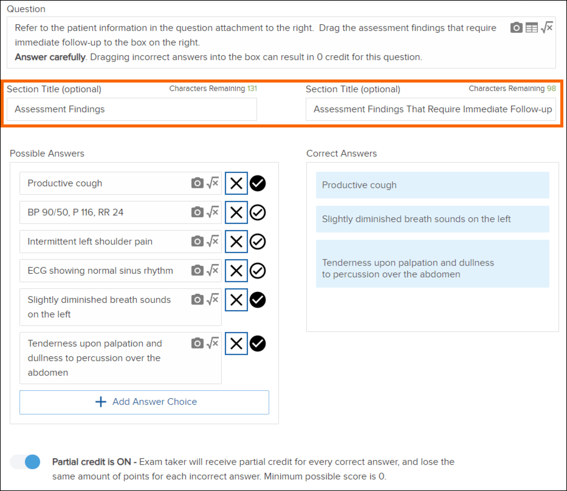 Create NCLEX (NGN) Extended Drag and Drop Items ExamSoft