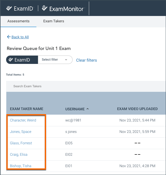 Exam Integrity Review ExamID and ExamMonitor Results ExamSoft