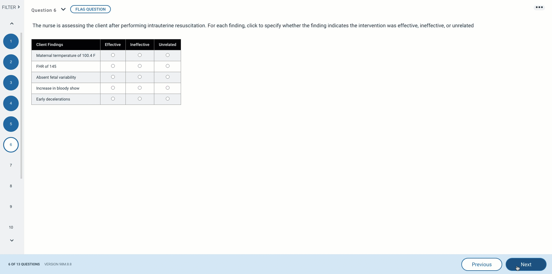 Examplify Answer a Matrix Question ExamSoft