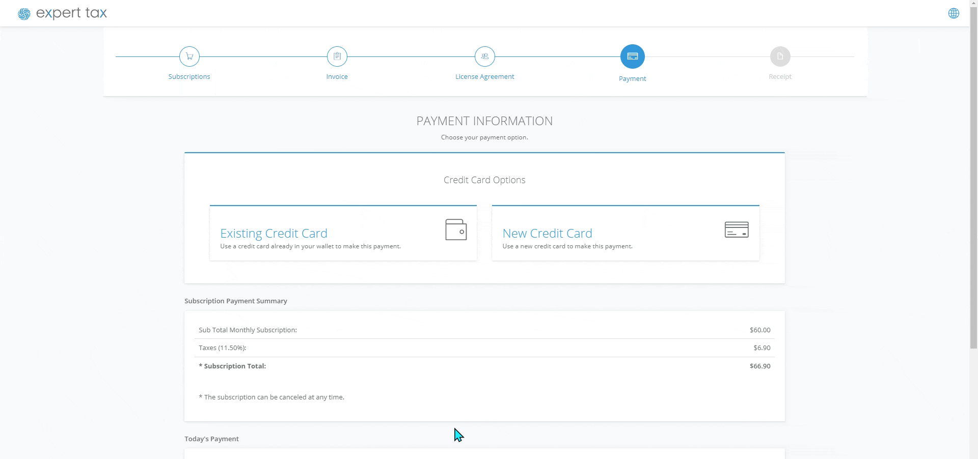 Buy and Activate subscription Expert Tax