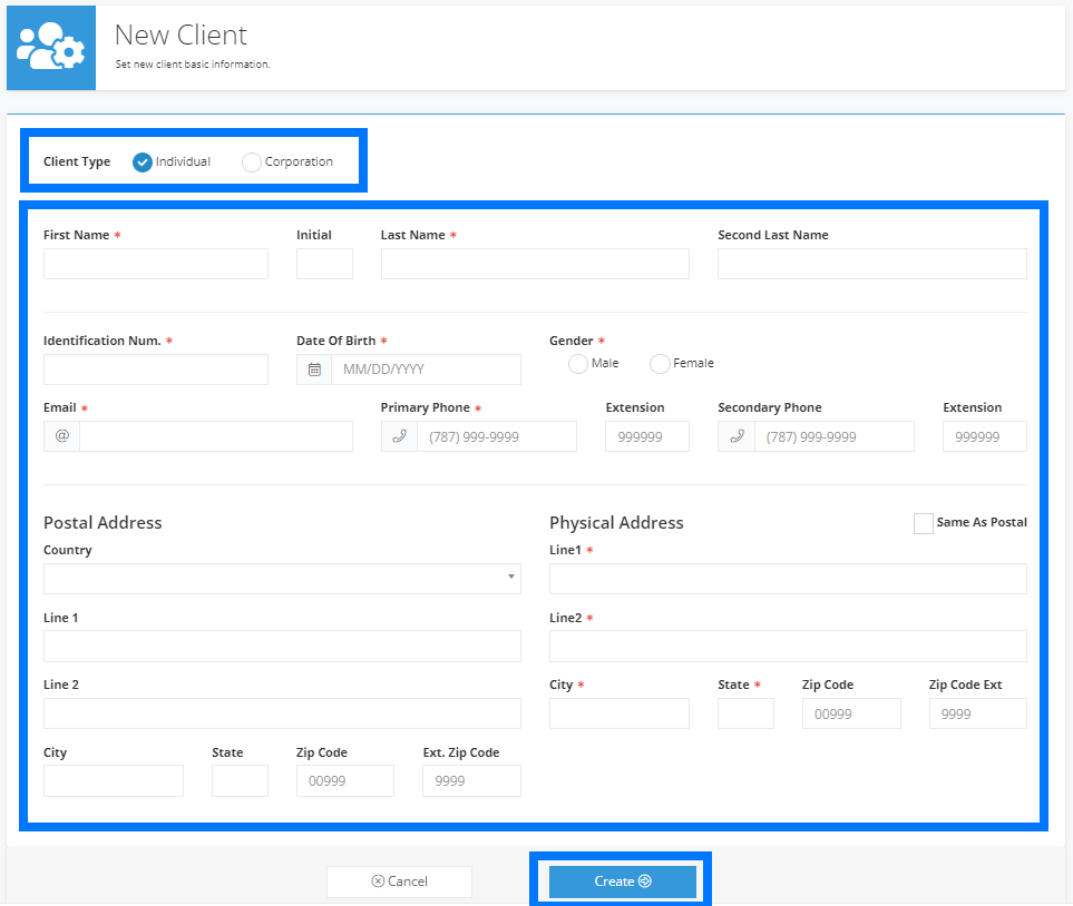 Create New Client / Activate Payroll and Withholding Service Expert Tax