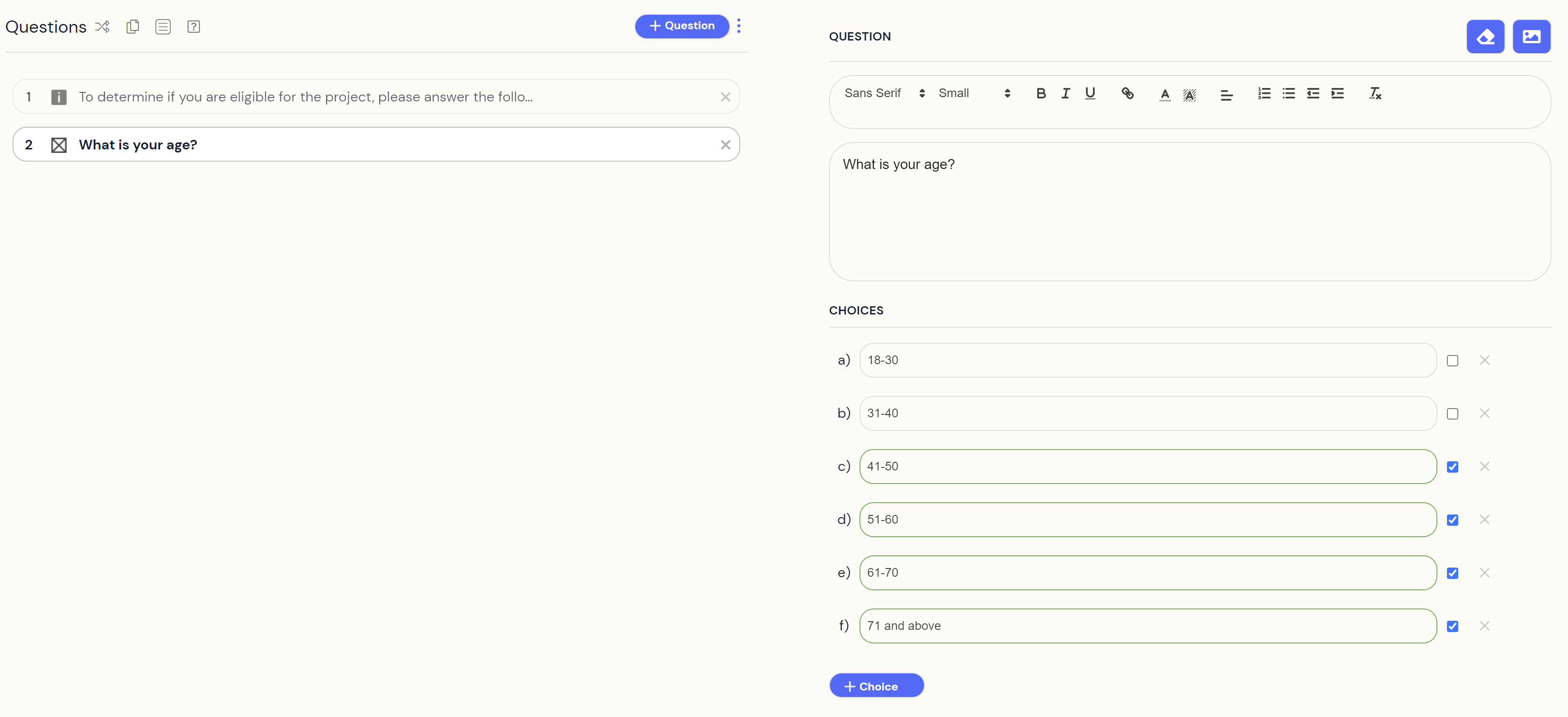 Project Screener Survey