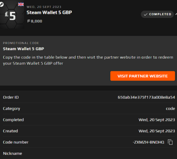 Automatically Delivered Codes/Currencies FACEIT