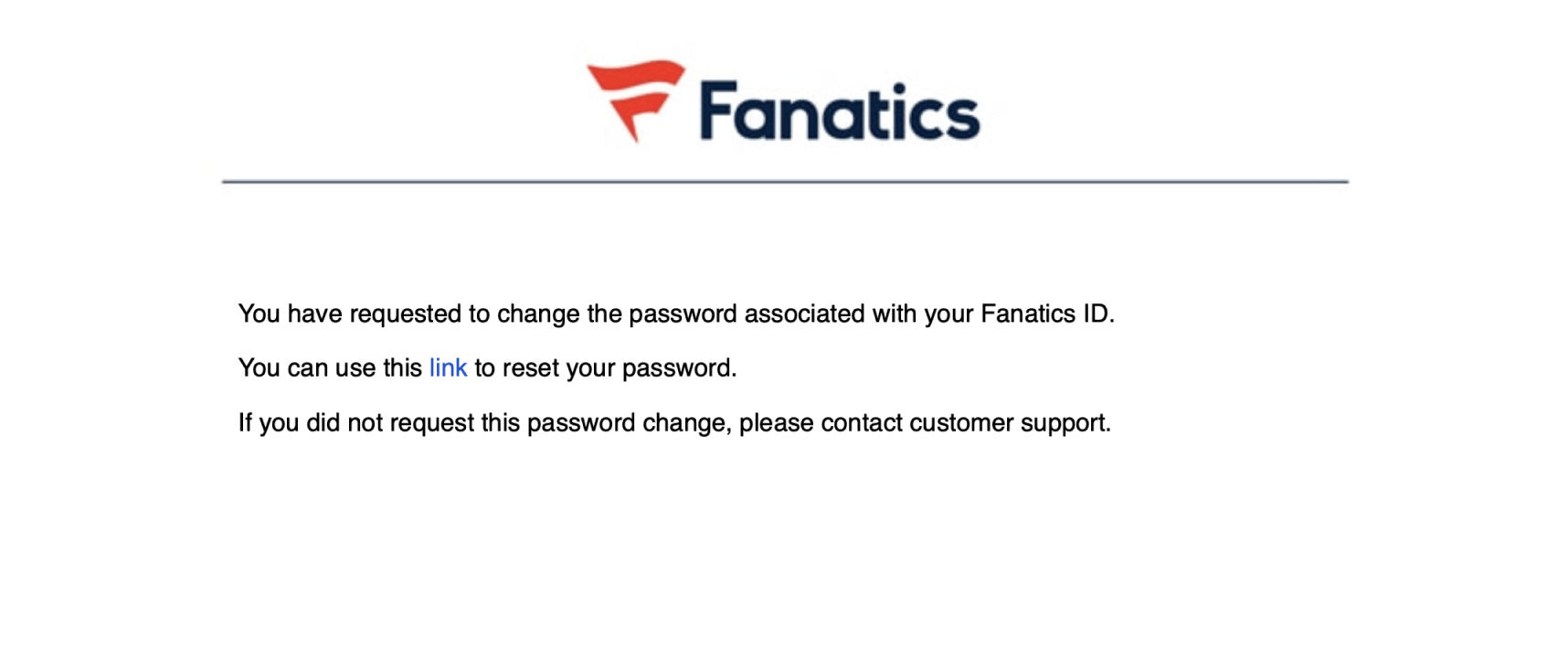 Reset Password Fanatics Live