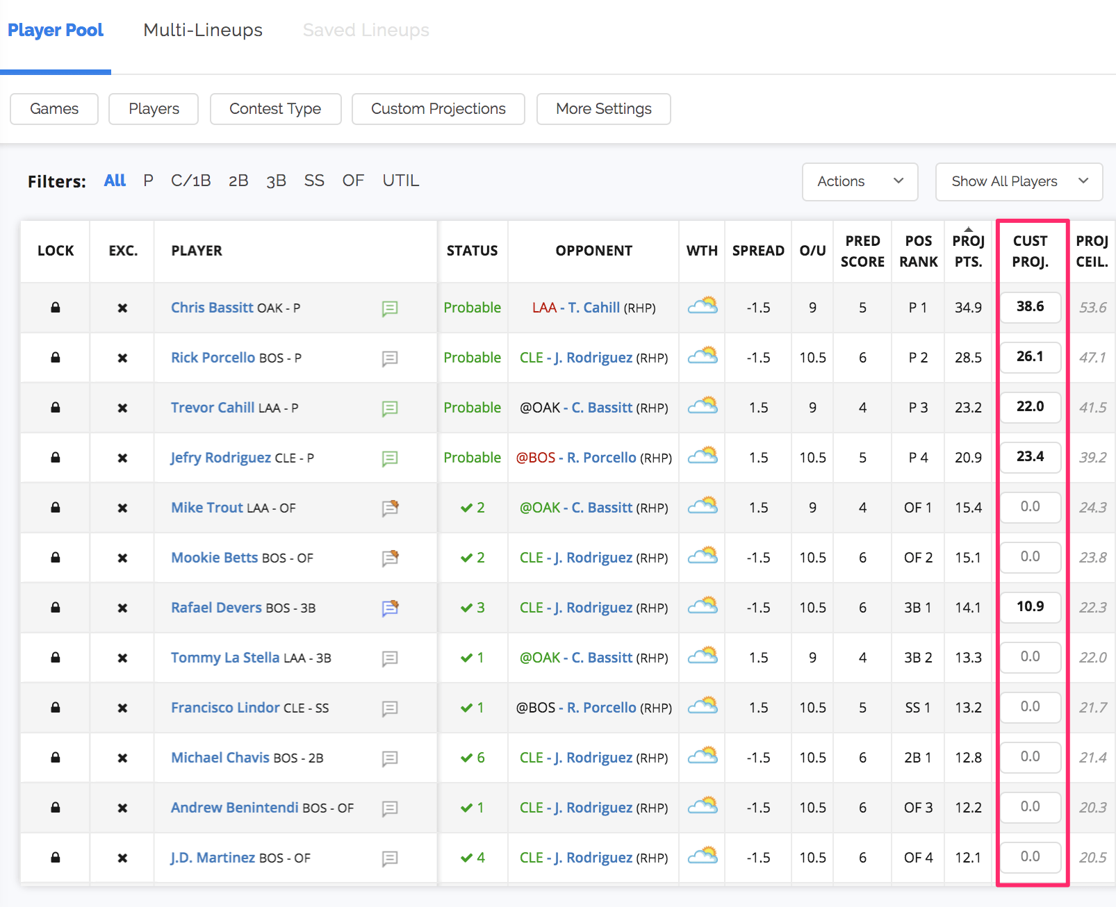 Can I use custom projections in your Lineup Optimizer? FantasyPros