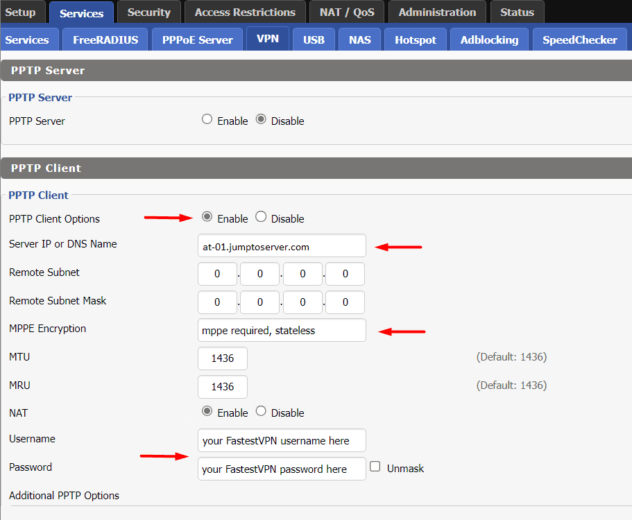 How to Setup PPTP VPN on DDWRT Router FastestVPN Support