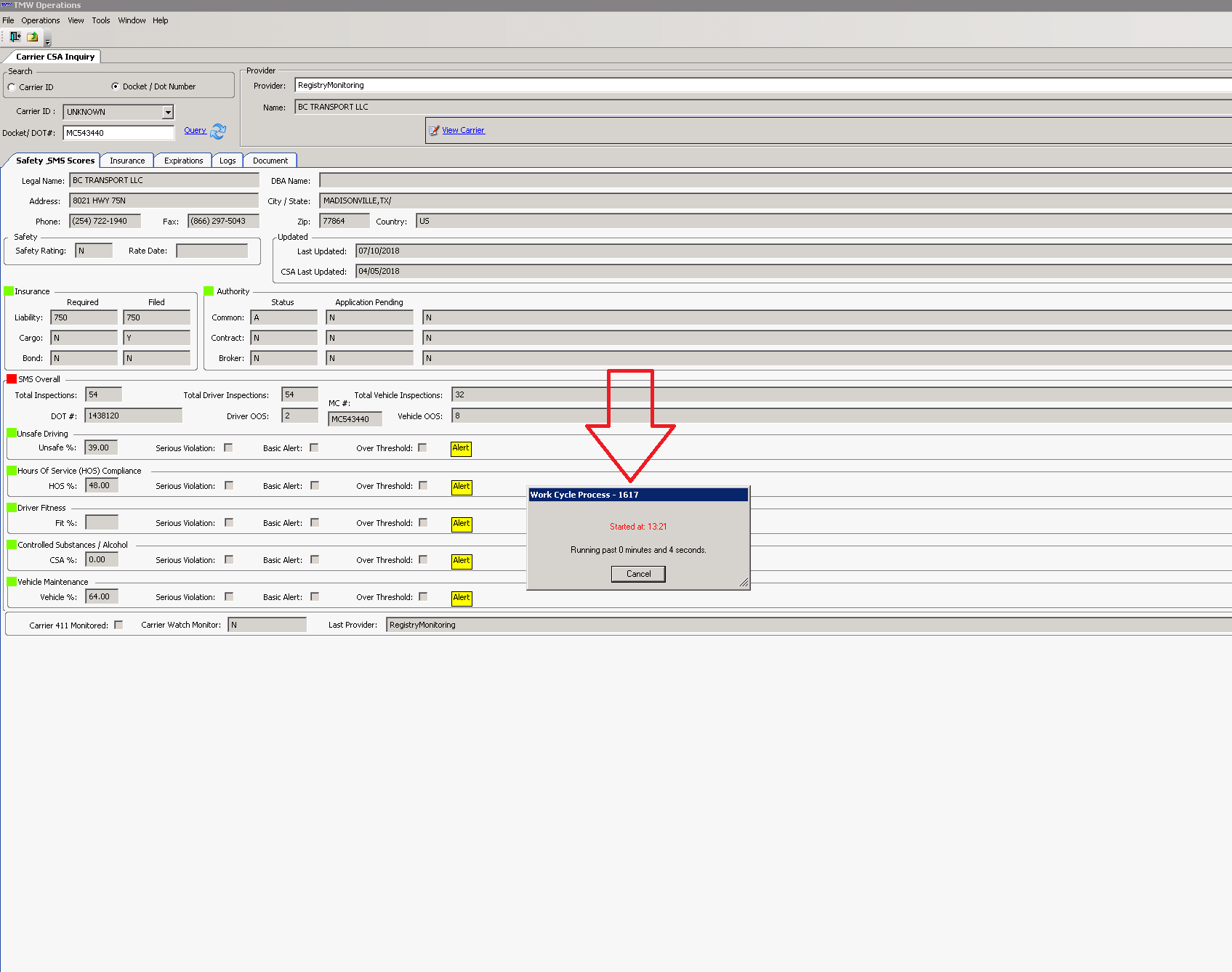 Adding a Carrier from RMIS to TMW FirstFleet Support