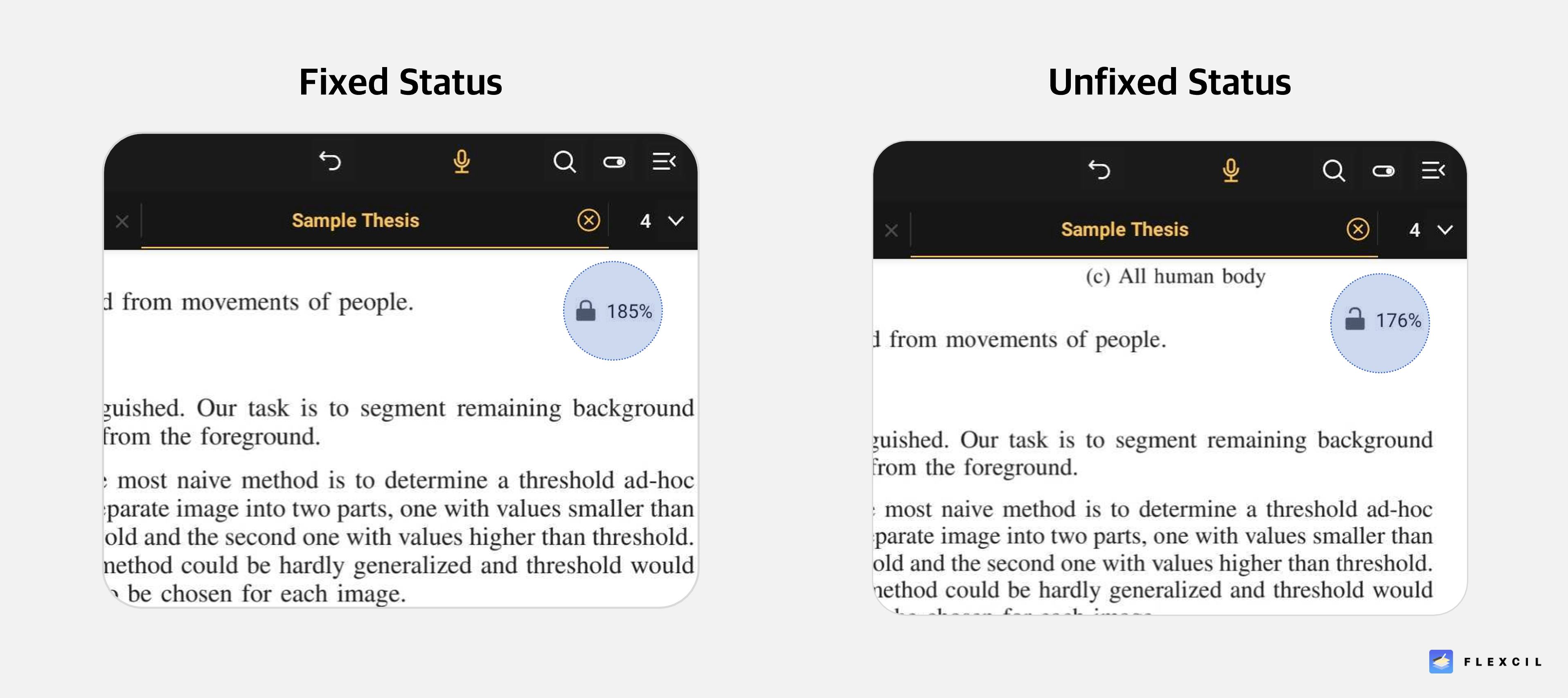 Fix/Unfix the document zoom level(Android only) Flexcil Help Center