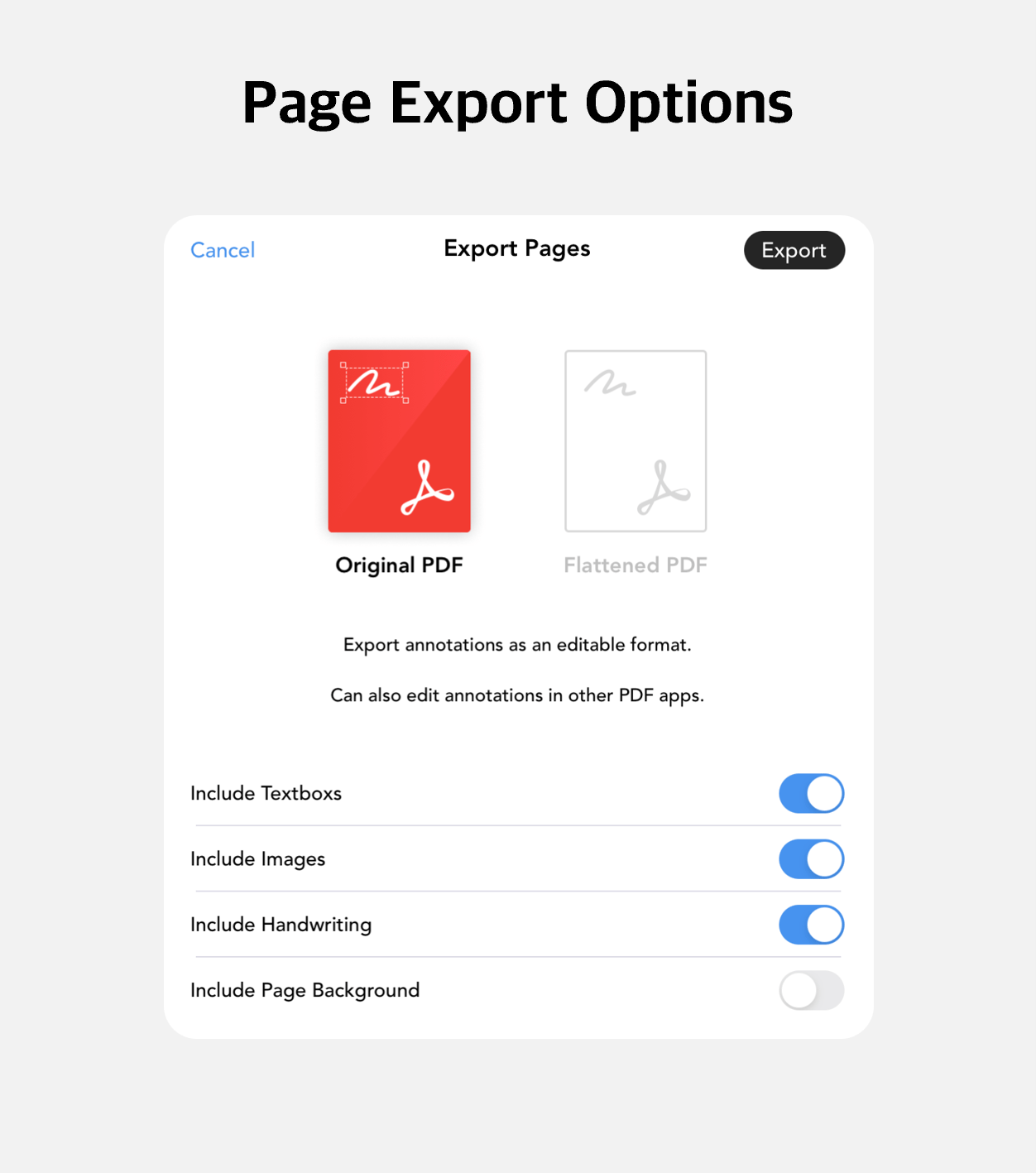 Export certain pages as a PDF file Flexcil Help Center