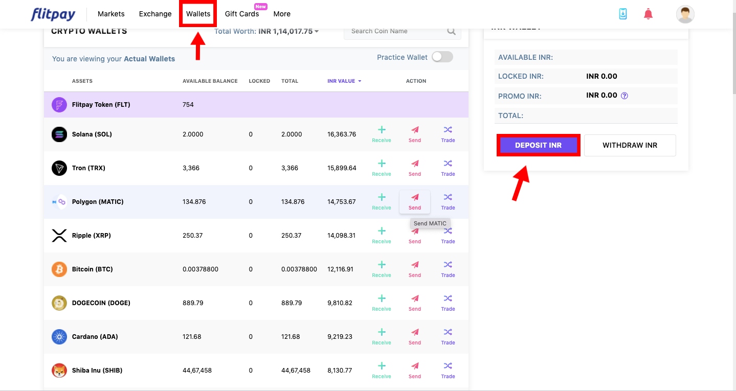 How can I deposit money using standard deposit method? Flitpay
