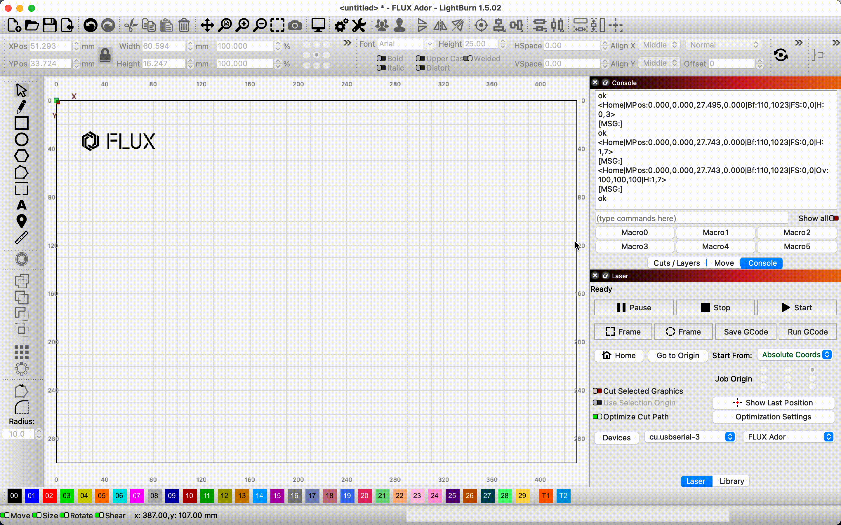 LightBurn Bridge Cable Ador FLUX Help Center