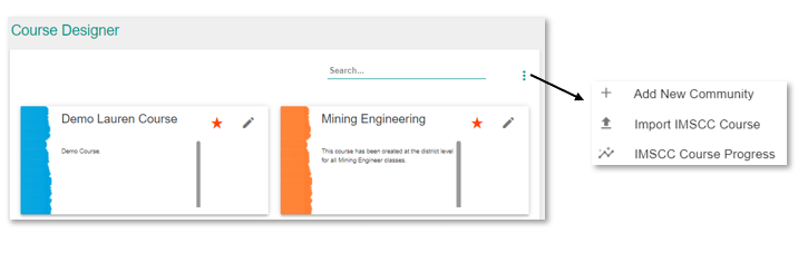 Course Designer: Adding New Course Designer Communities from 