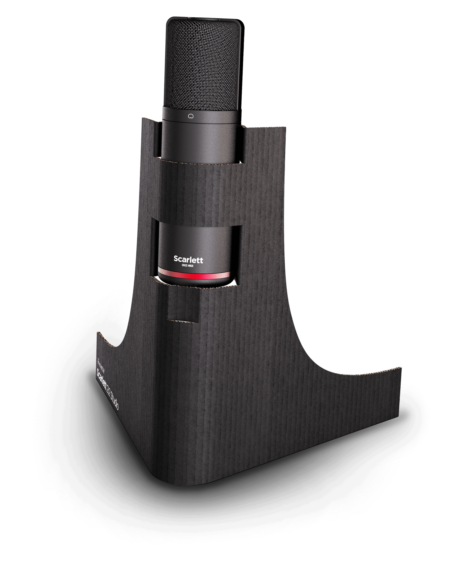 How do I build the cardboard mic stand included with my Scarlett 4th