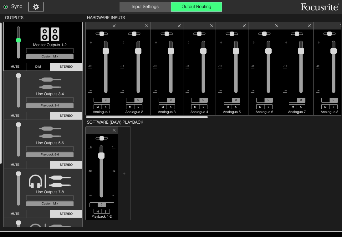 Directly Monitoring Inputs using Focusrite Control (Custom Mix) Focusrite