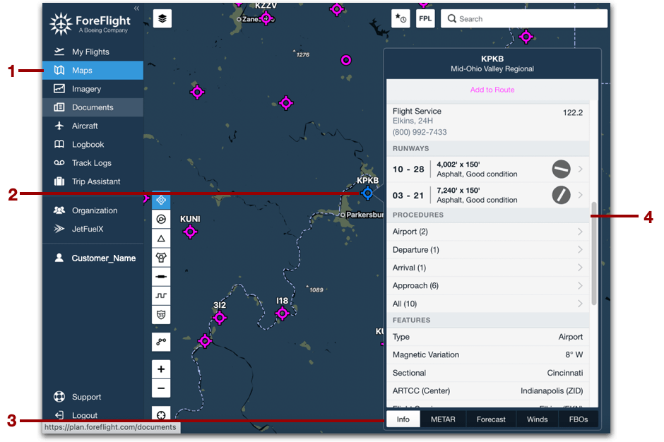 How do I adjust the print size of a procedure or airport diagram