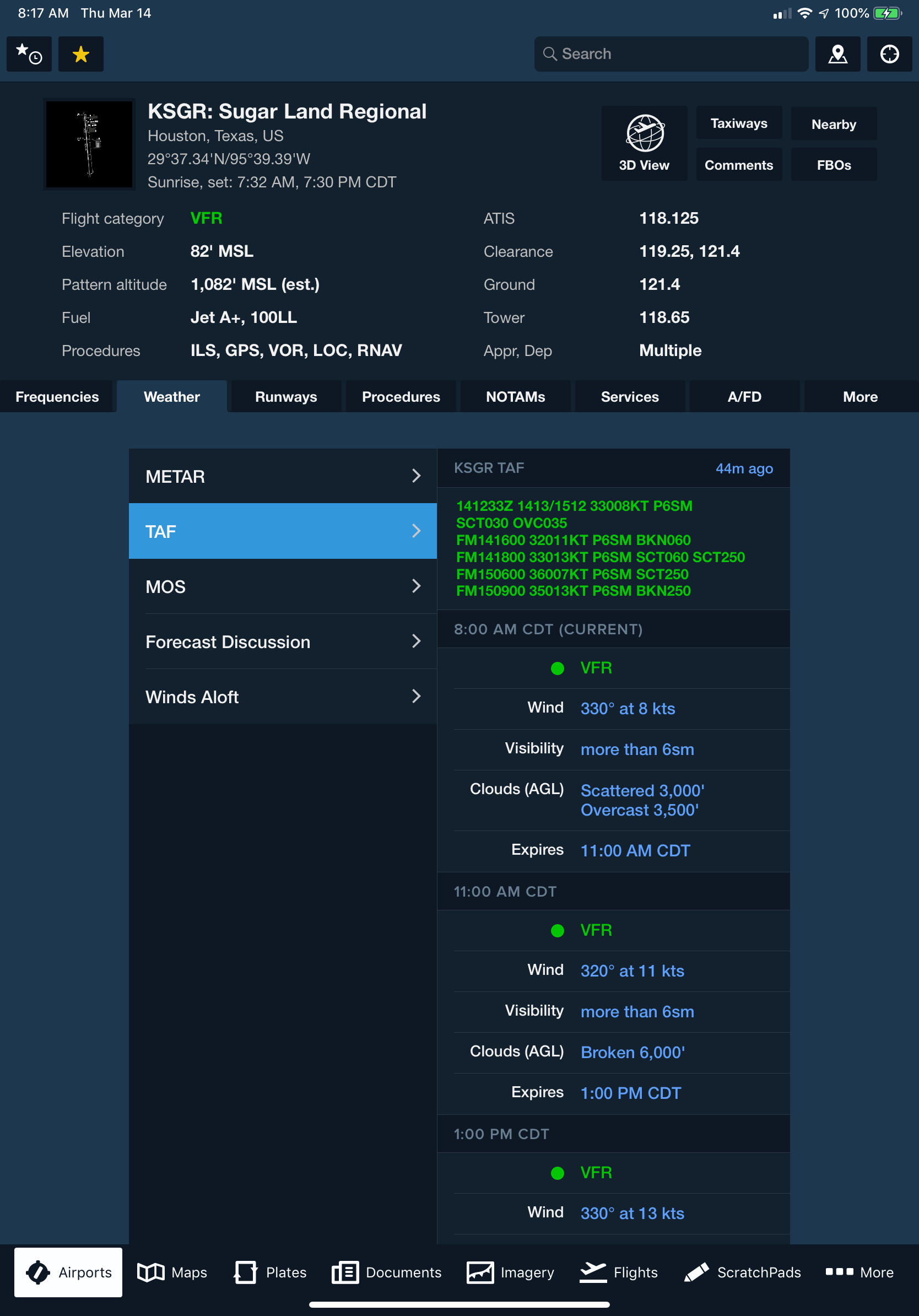 How are TAF, MOS, Nearest TAF, and Nearest MOS forecasts selected to