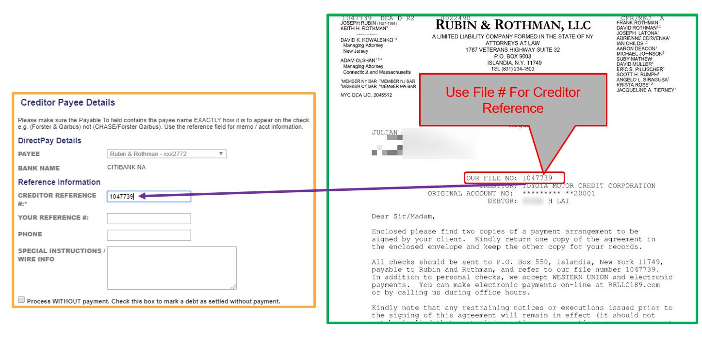 Direct Pay Set Up Rubin & Rothman LLC Forth
