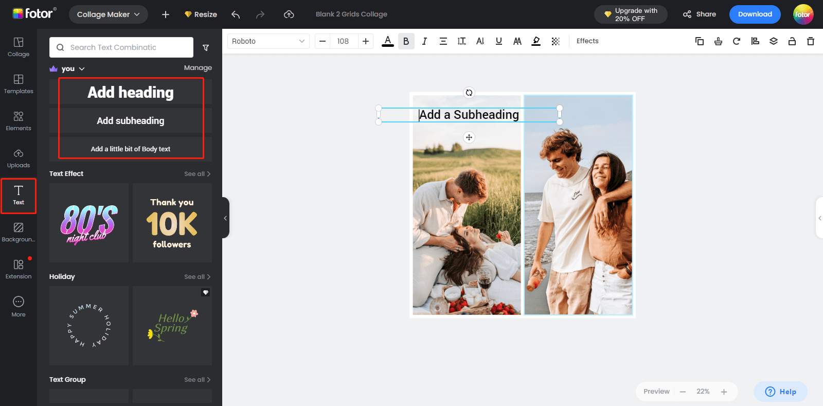 How to Add Text to Your Collage? Fotor Help Center