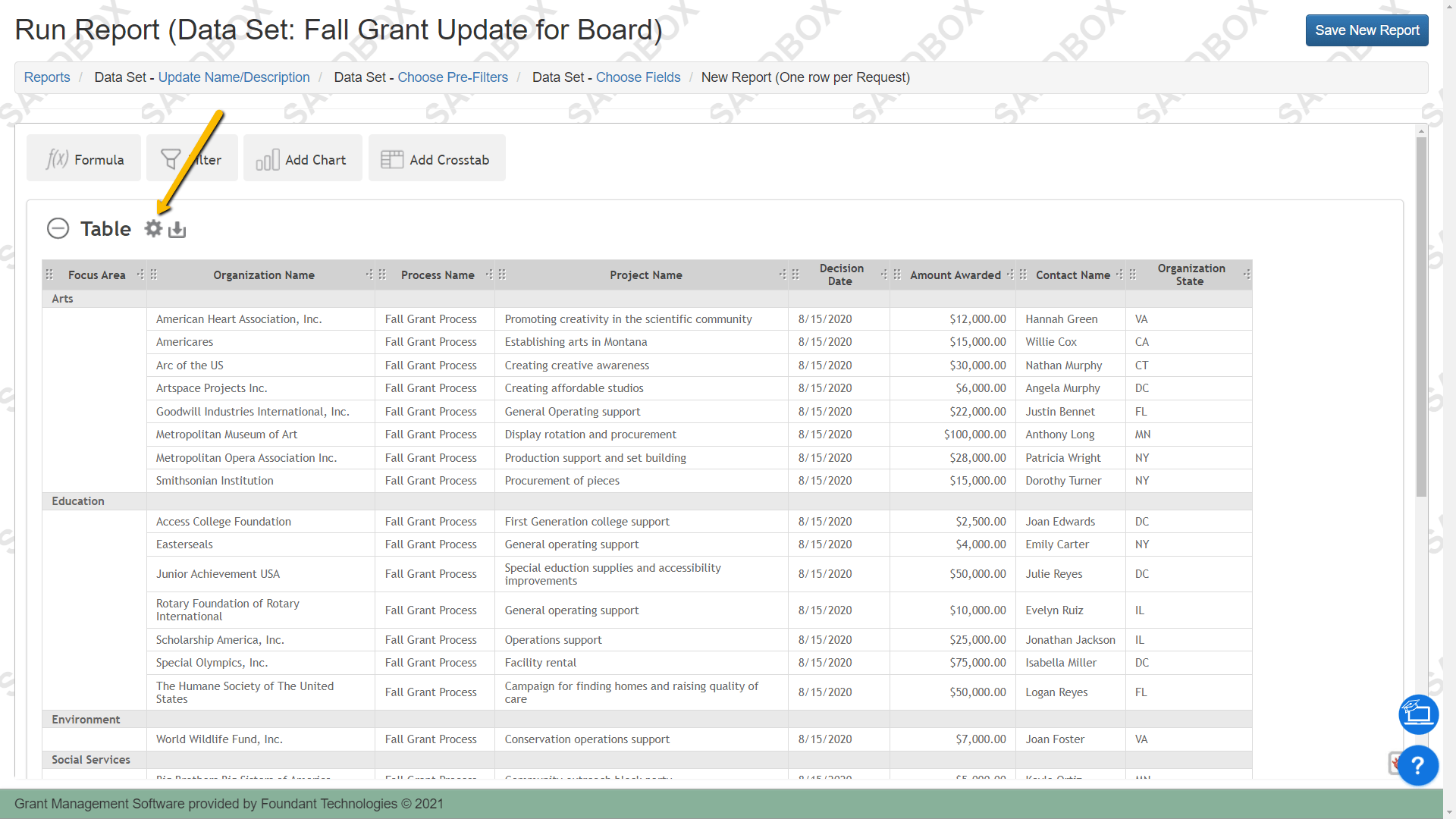 Apply an Aggregate Function to Data in a Report Foundant Technologies