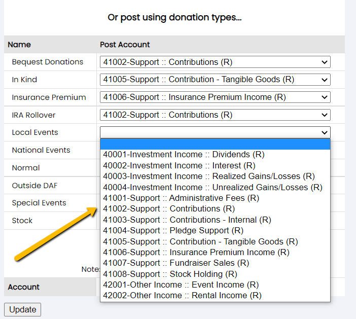 Create and Set Donation Types Foundant Technologies