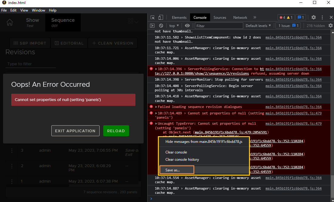 Q100682 How to view errors and export logs with Developer Tools in