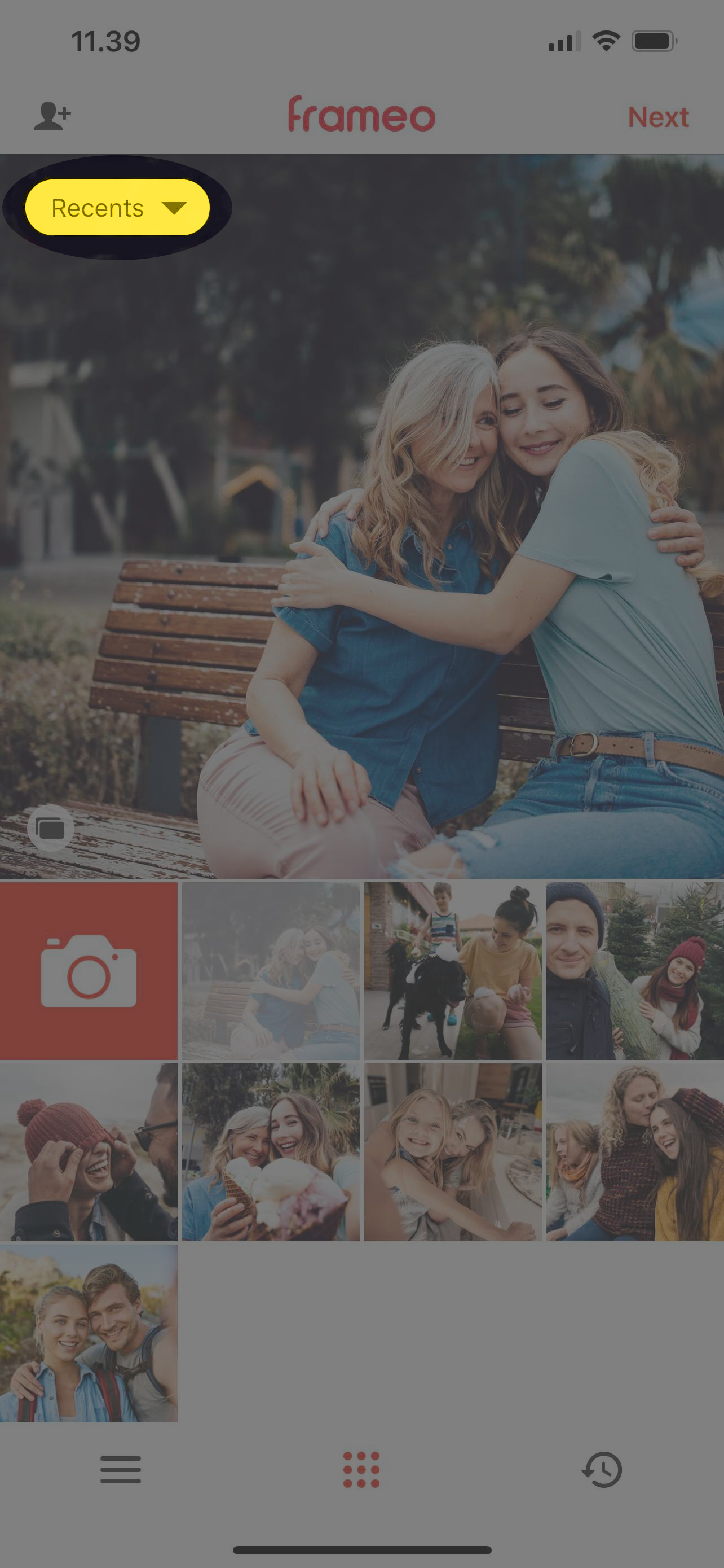 How to Switch Between Albums in the App Frameo
