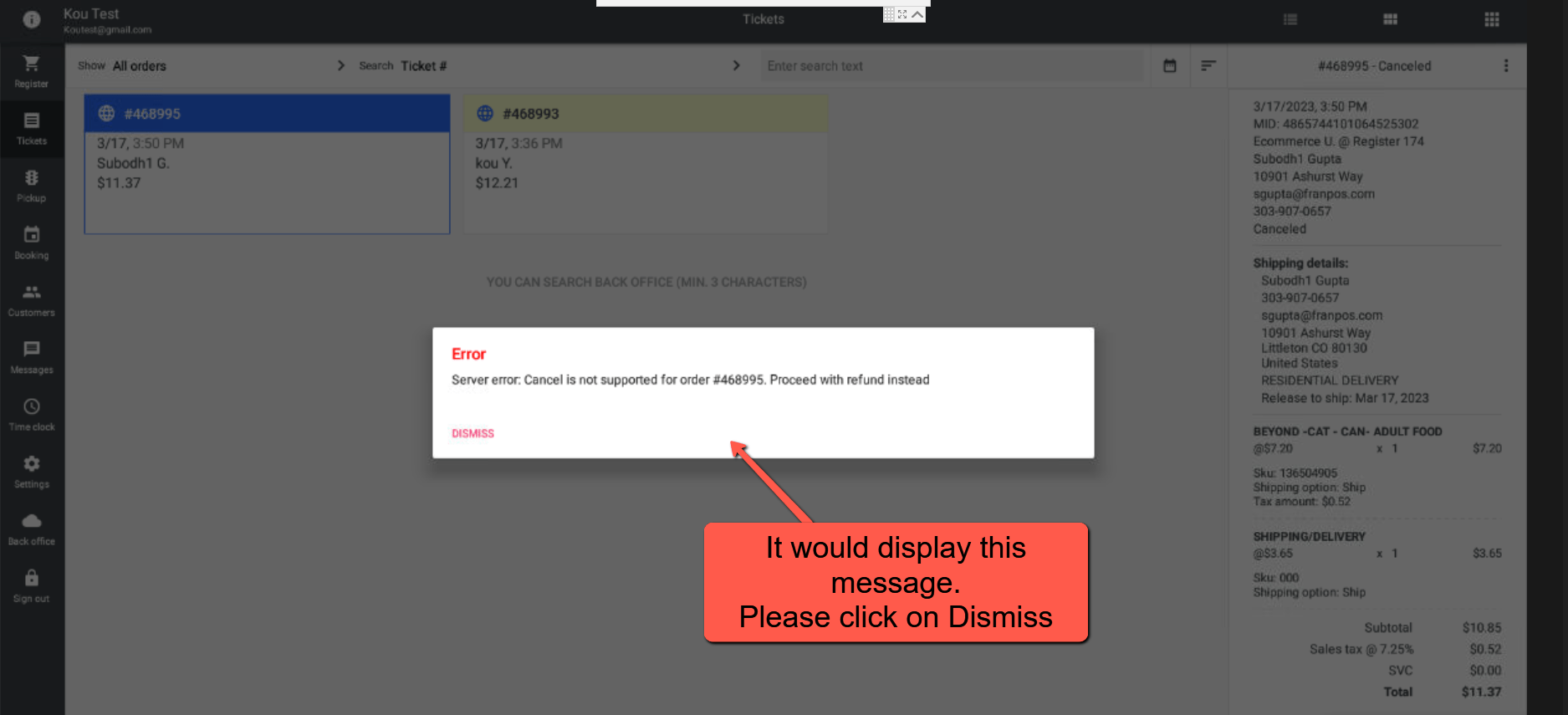 Cancel Online Order and Subscription