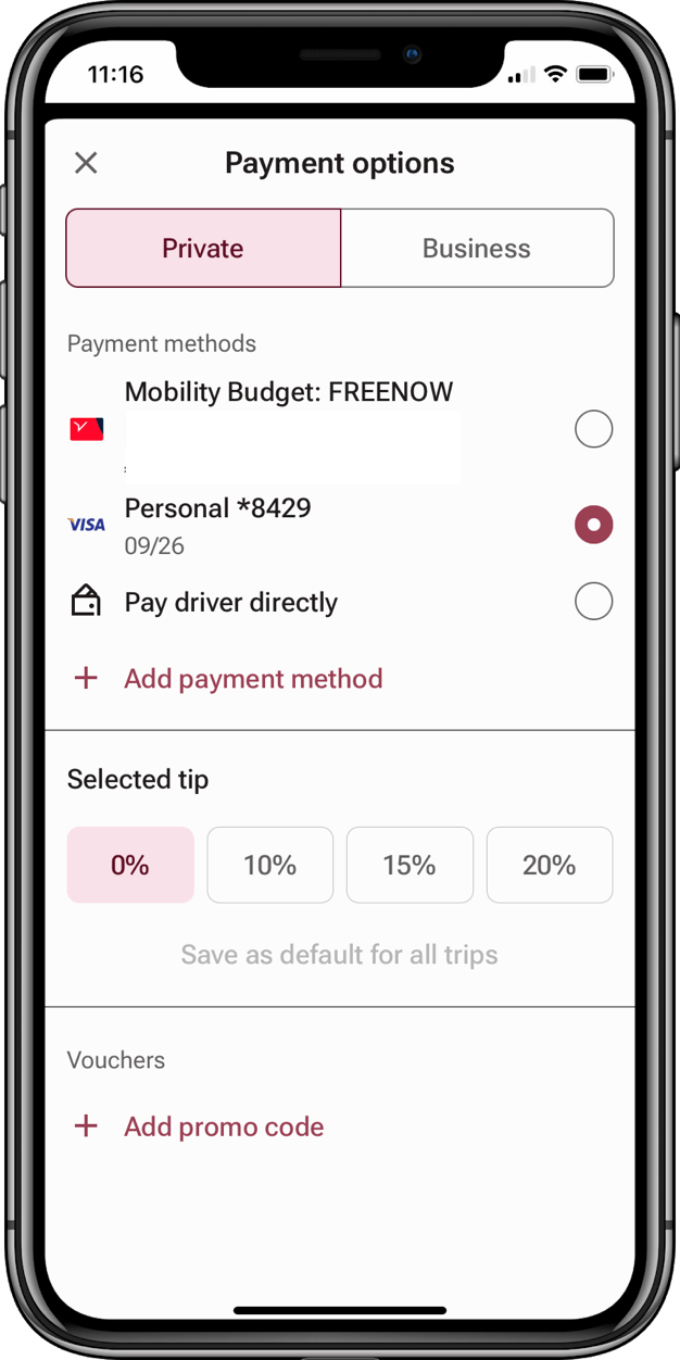 How do I add a tip? FREE NOW