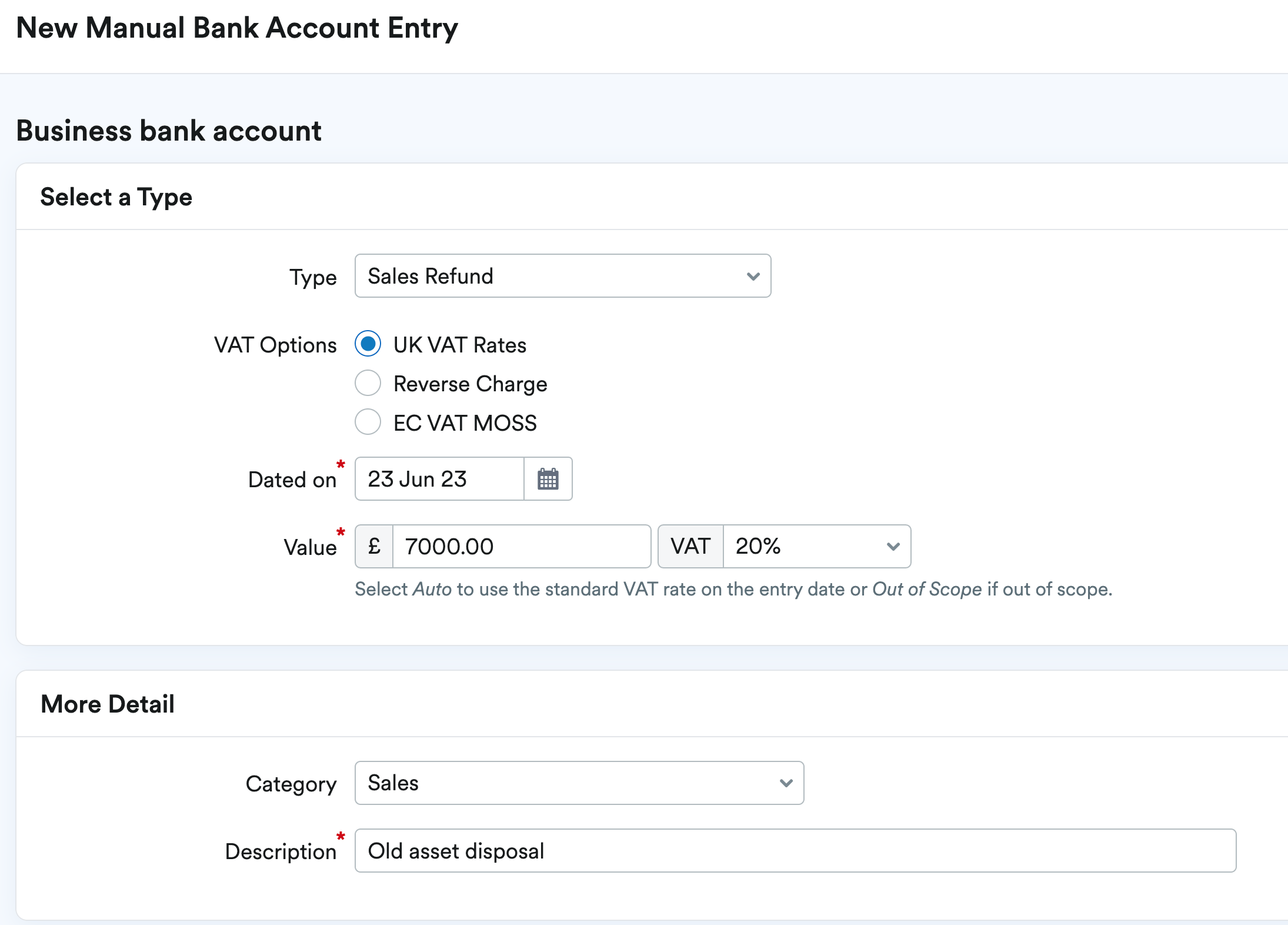 How to record an asset bought on hire purchase using part exchange (old