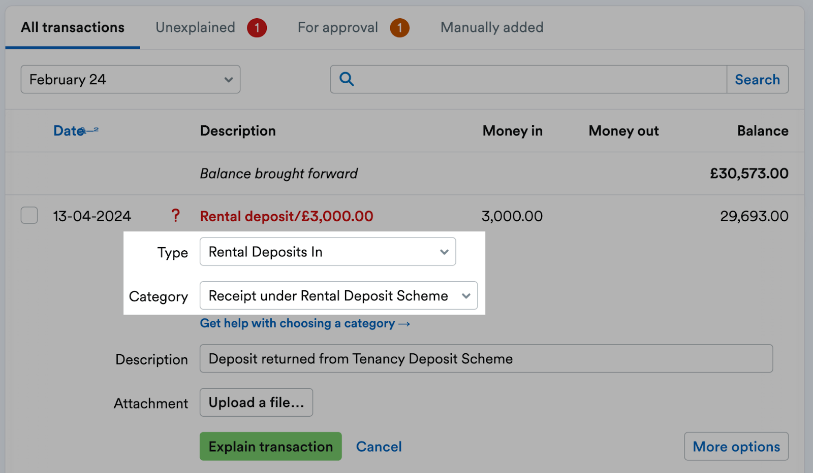 Explaining a rental deposit repaid to a tenant FreeAgent