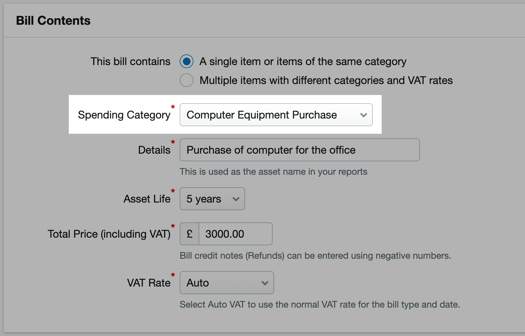How to record an asset bought on hire purchase when using accruals