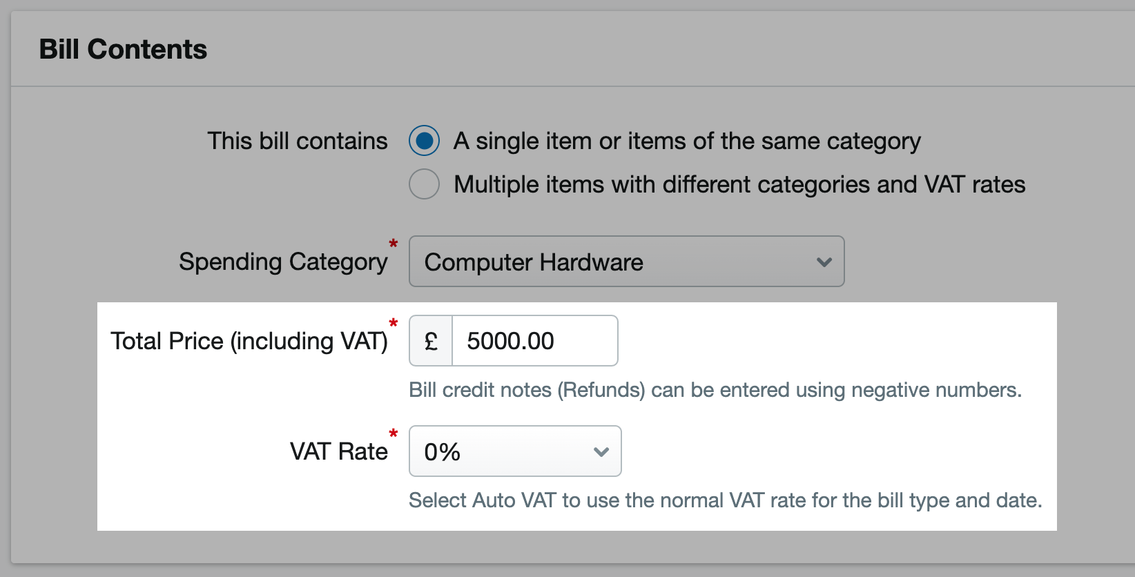 How to record an asset bought on hire purchase when using cash basis