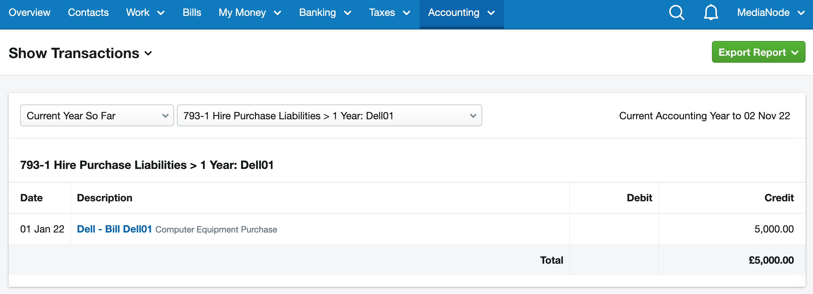 How to record an asset bought on hire purchase when using cash basis