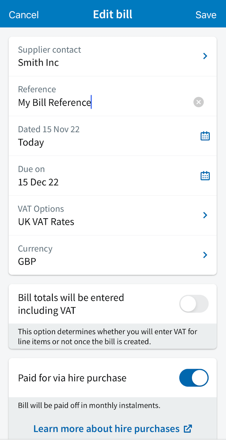 How to record an asset bought on hire purchase using the FreeAgent