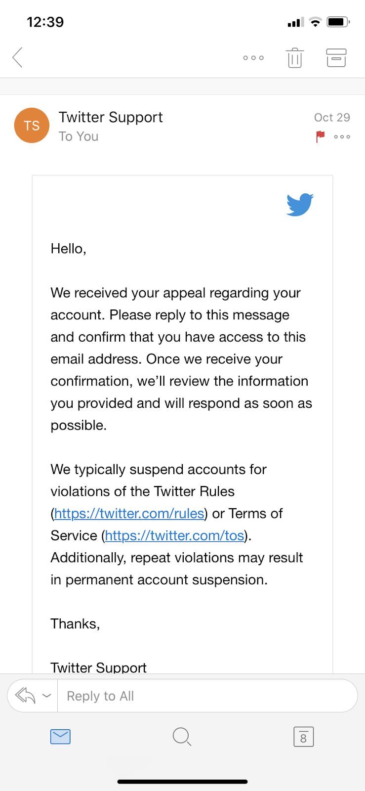 So, Your Twitter Account Is Suspended. Why, and What Happens Next
