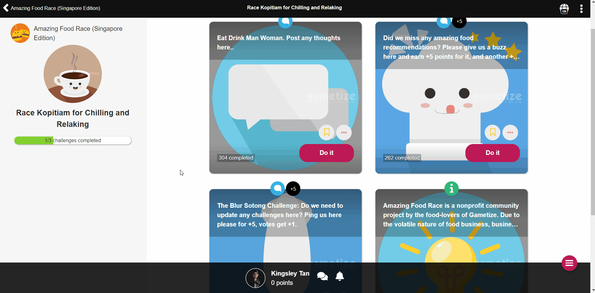 Deleting your Challenge completion on  Gametize