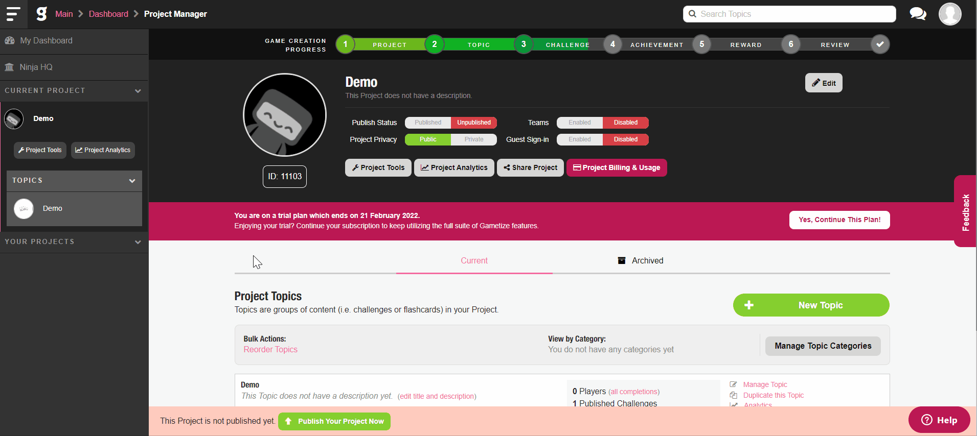 How many Teams can I create? Gametize