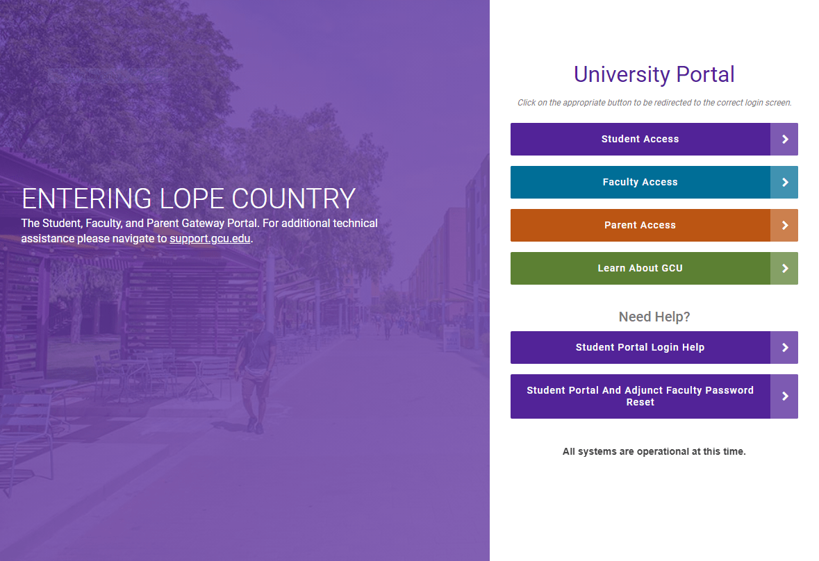 GCU Portal Grand Canyon University