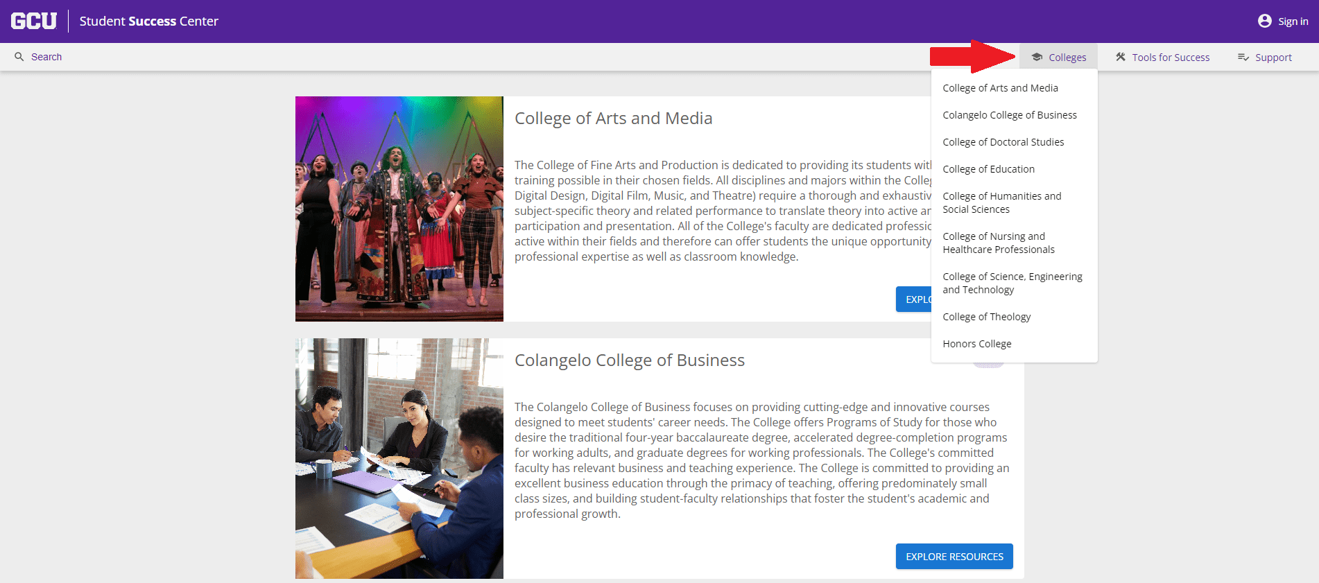 Student Success Center GCU Technical Support