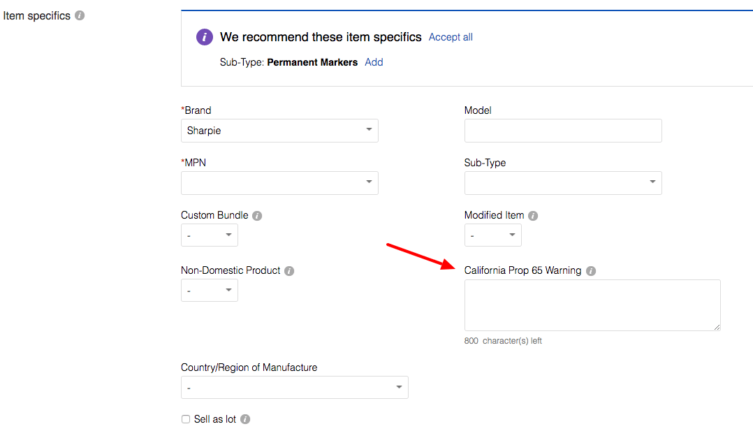 California Prop 65 Warning on eBay listings GeekSeller Support