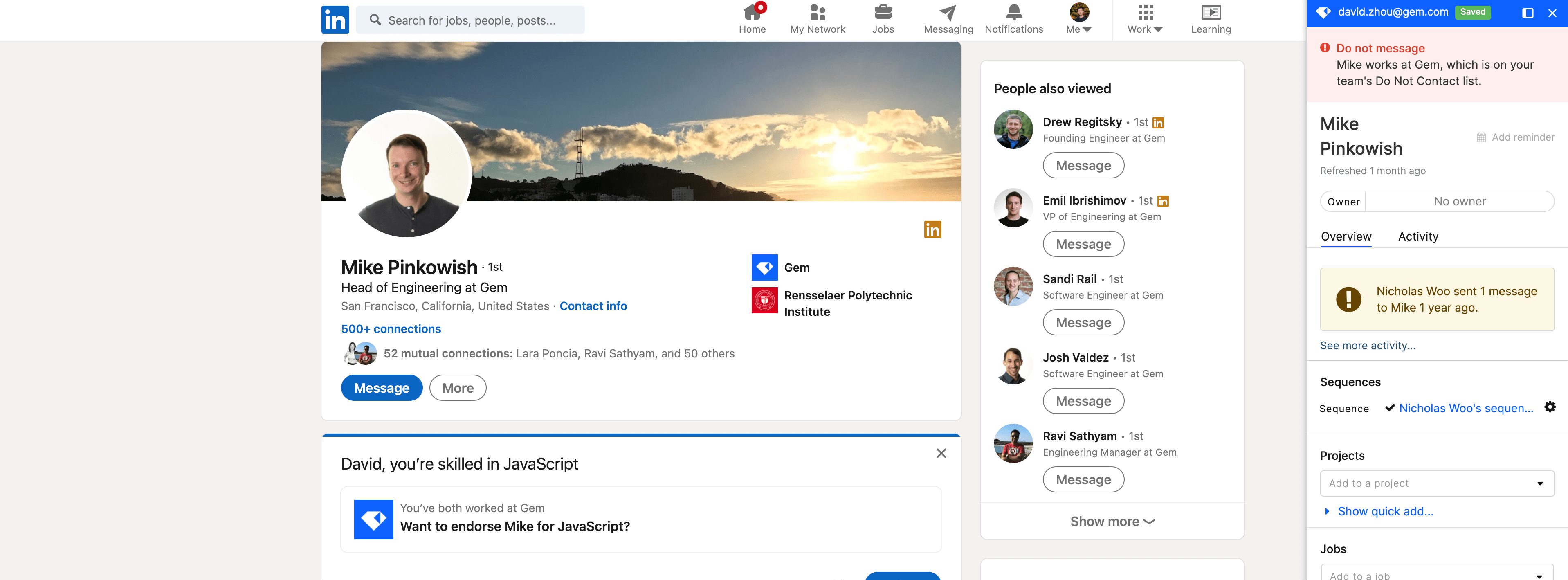 “Do Not Contact” Company List Gem