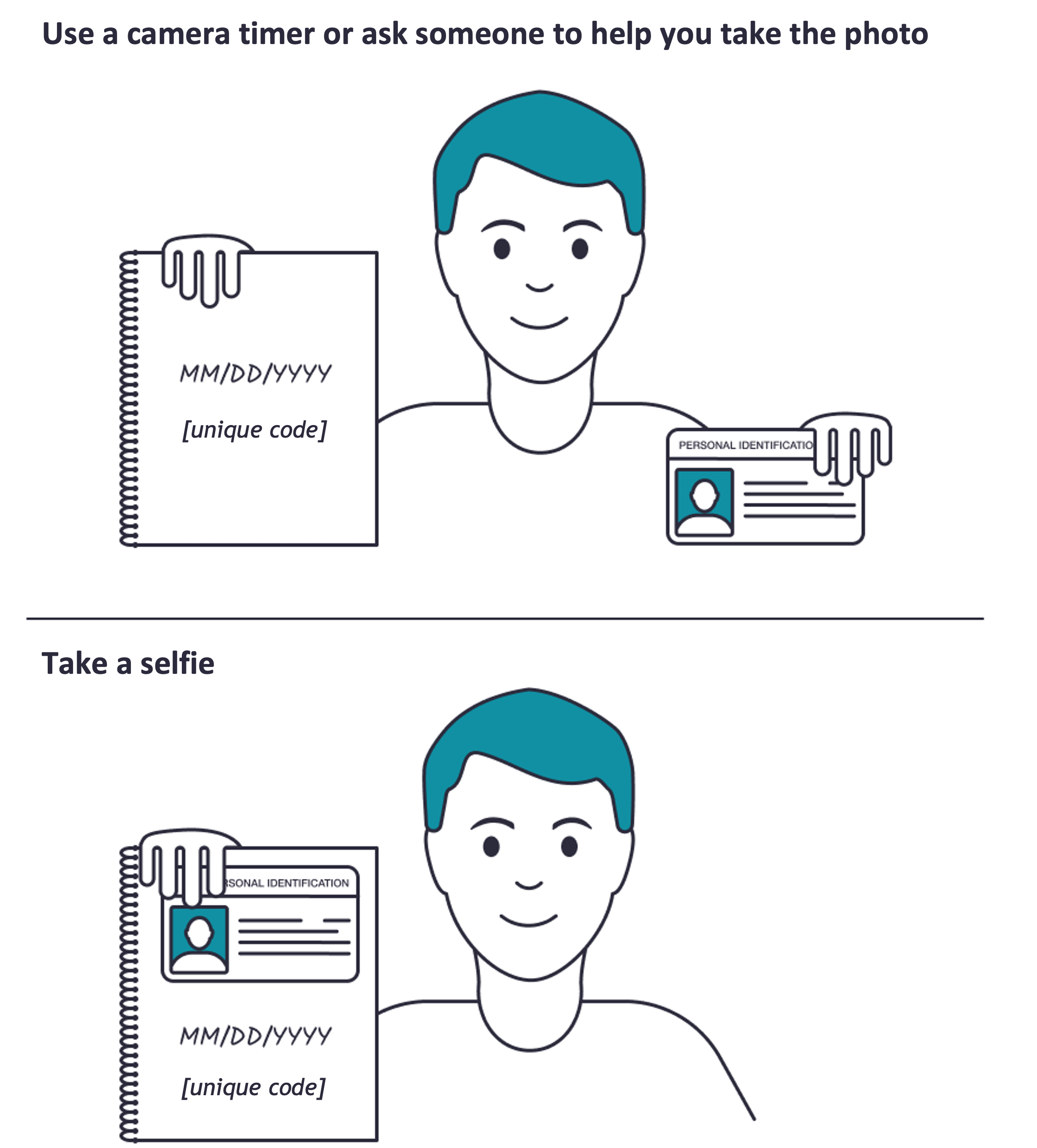 How should I take the verification photo/selfie? Gemini