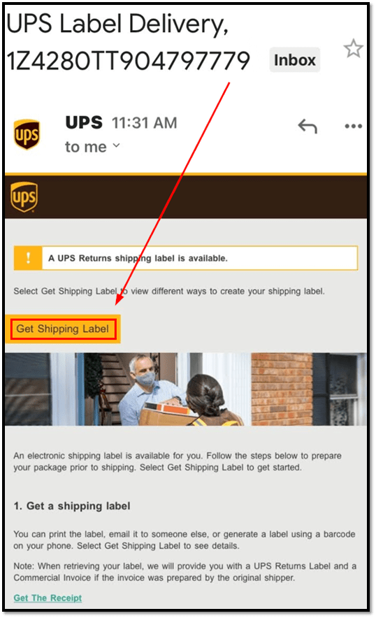 Finding and Using UPS Return Labels from a Smartphone GCA Student
